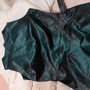 Satin Dark Green Dress, Size 2, Brand: The Limited